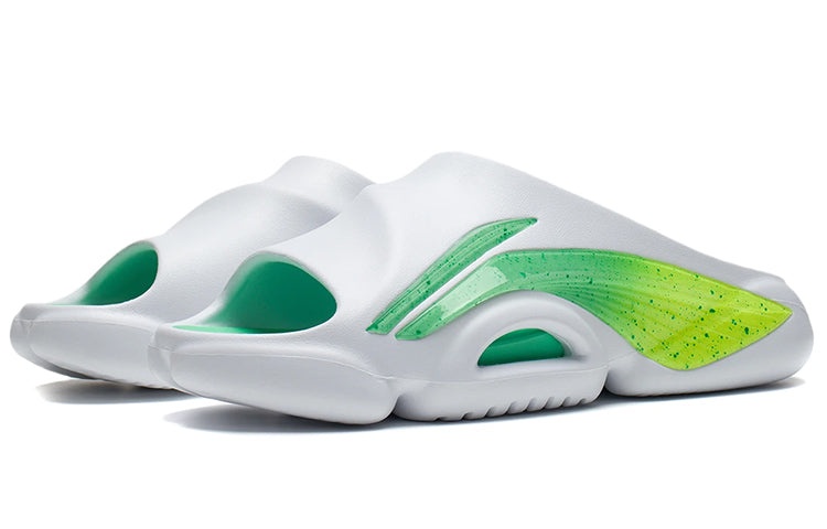 Li-Ning 8 PE Courtside Slides 'White Green' ABTS009-14 - 4