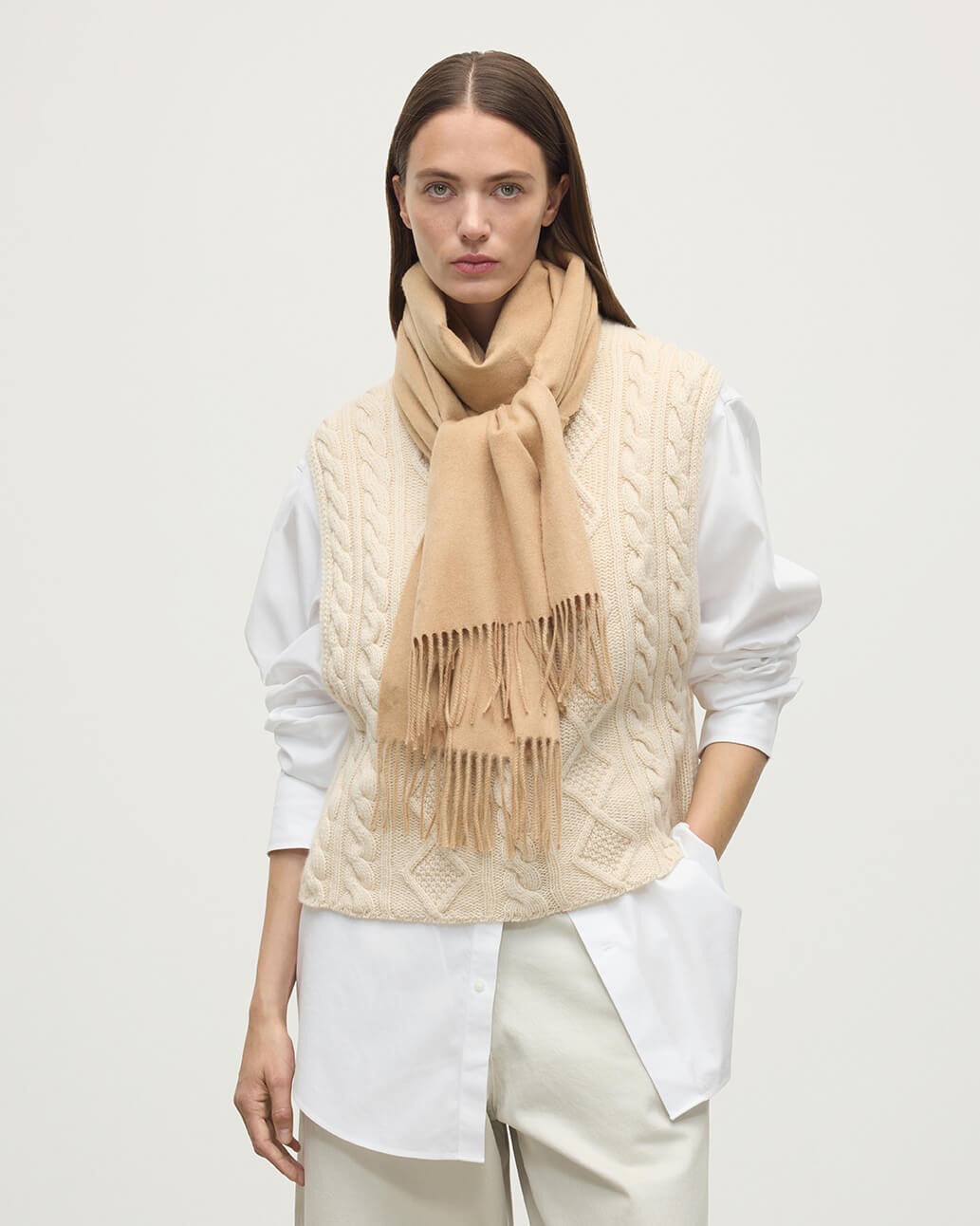 Wide Cashmere Scarf - 2