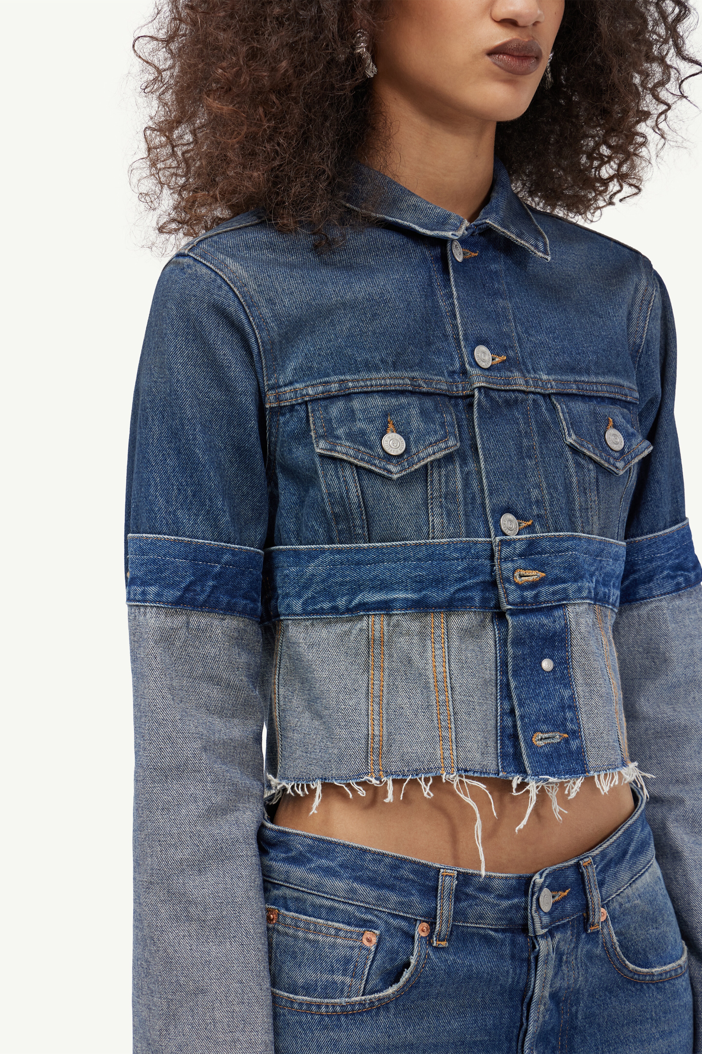 Cropped denim jacket - 5