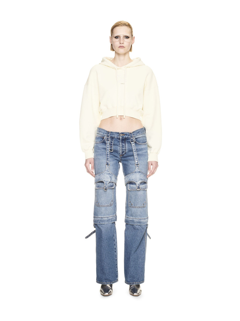 Off-White Small Arrow Pearl Crop Hoodie Beige Bla outlook