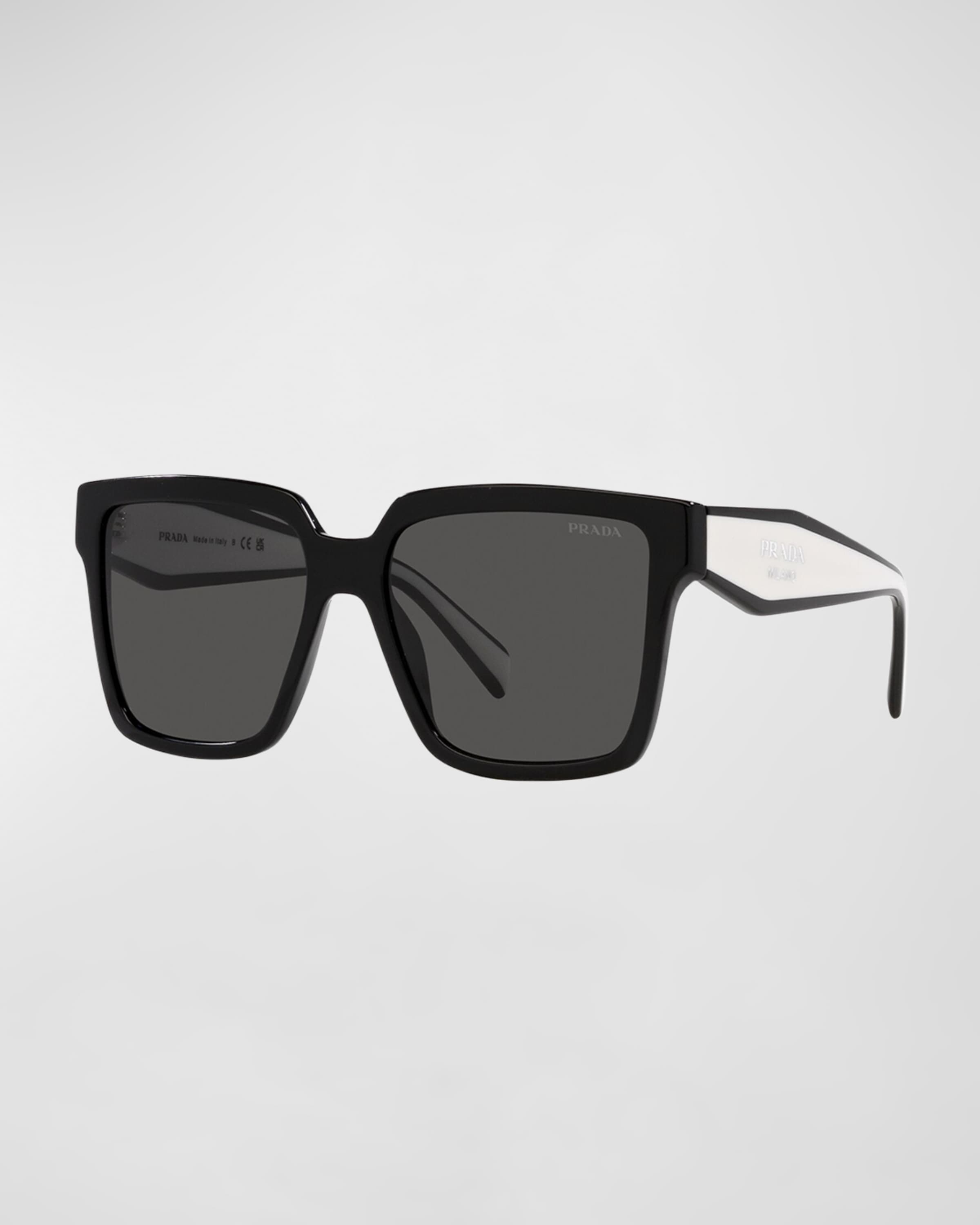 Contrasting Logo Square Acetate & Plastic Sunglasses - 1