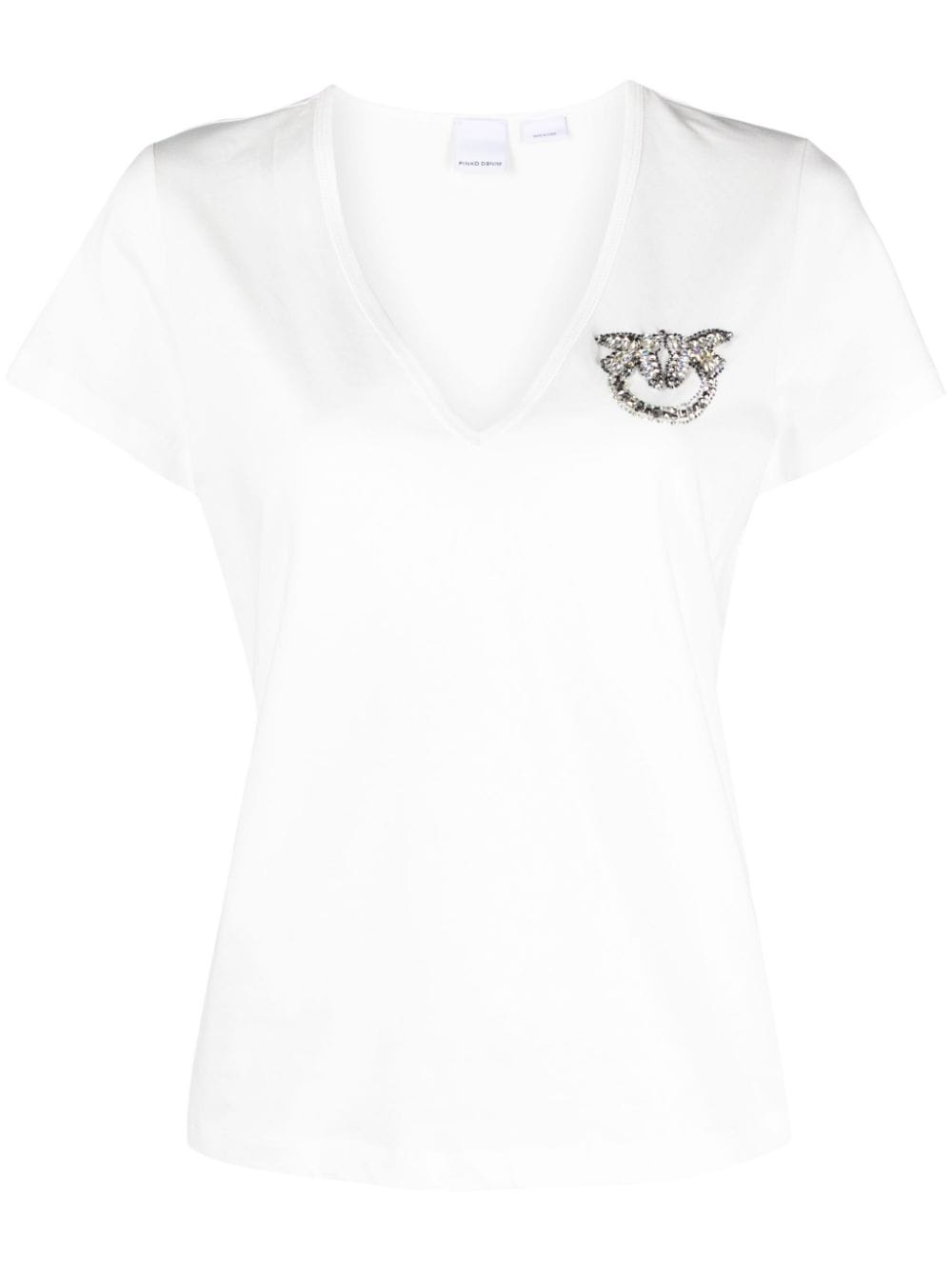 logo-embellished cotton T-shirt - 1