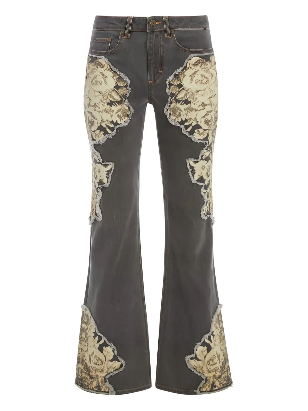 printed flared jeans - 1
