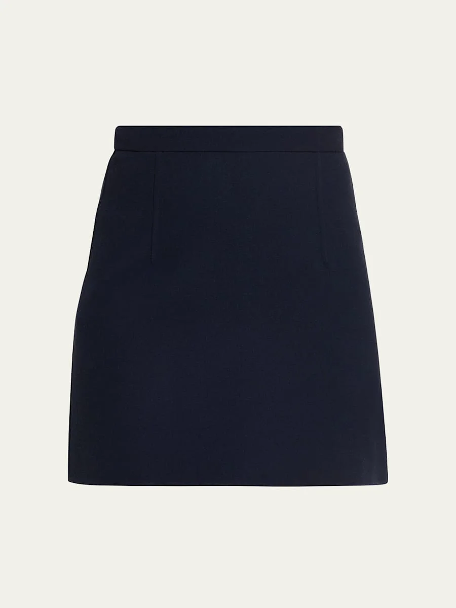 Wool Crepe Mini Skirt - 1