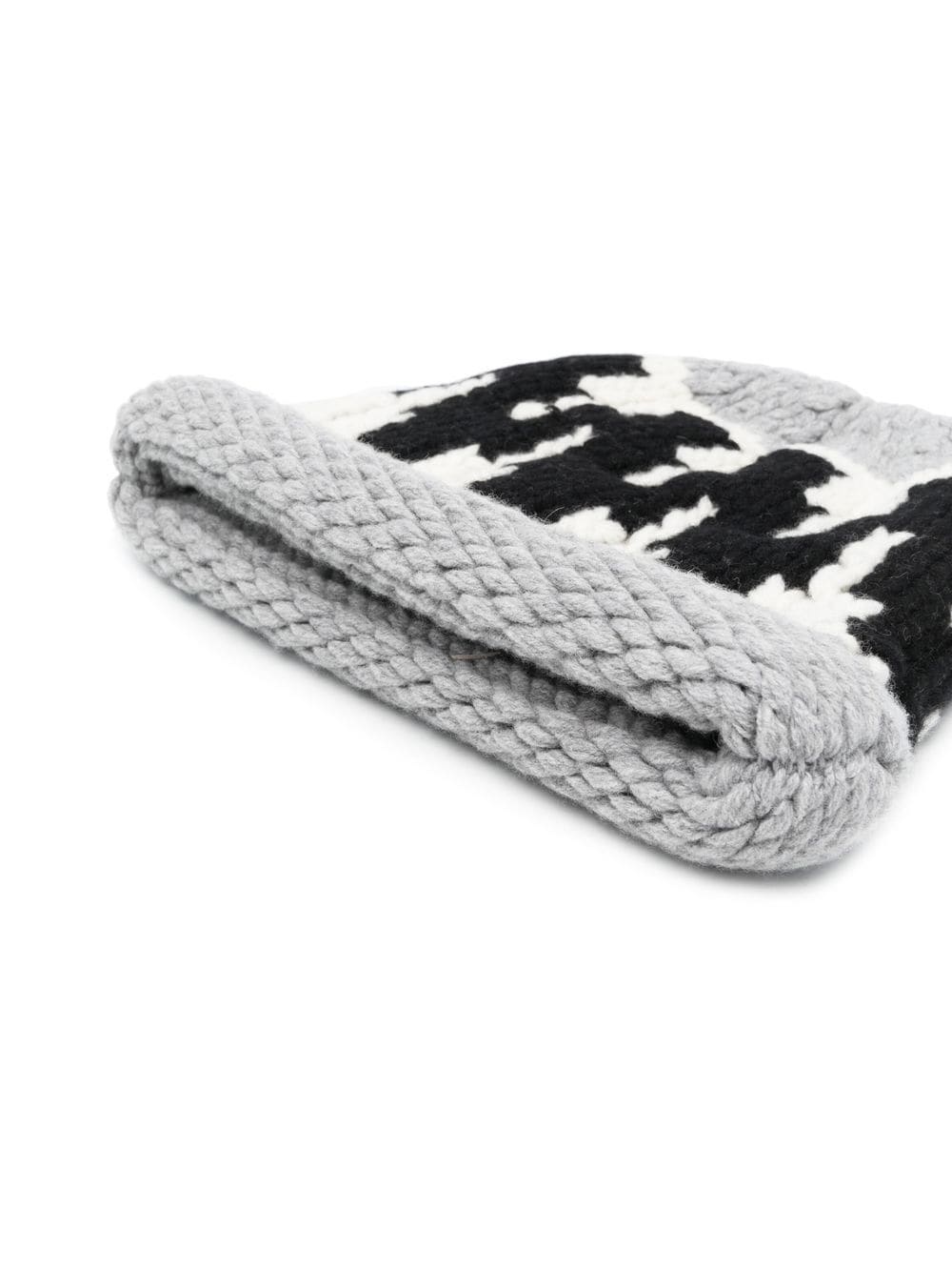 zigzag-knit beanie hat - 2