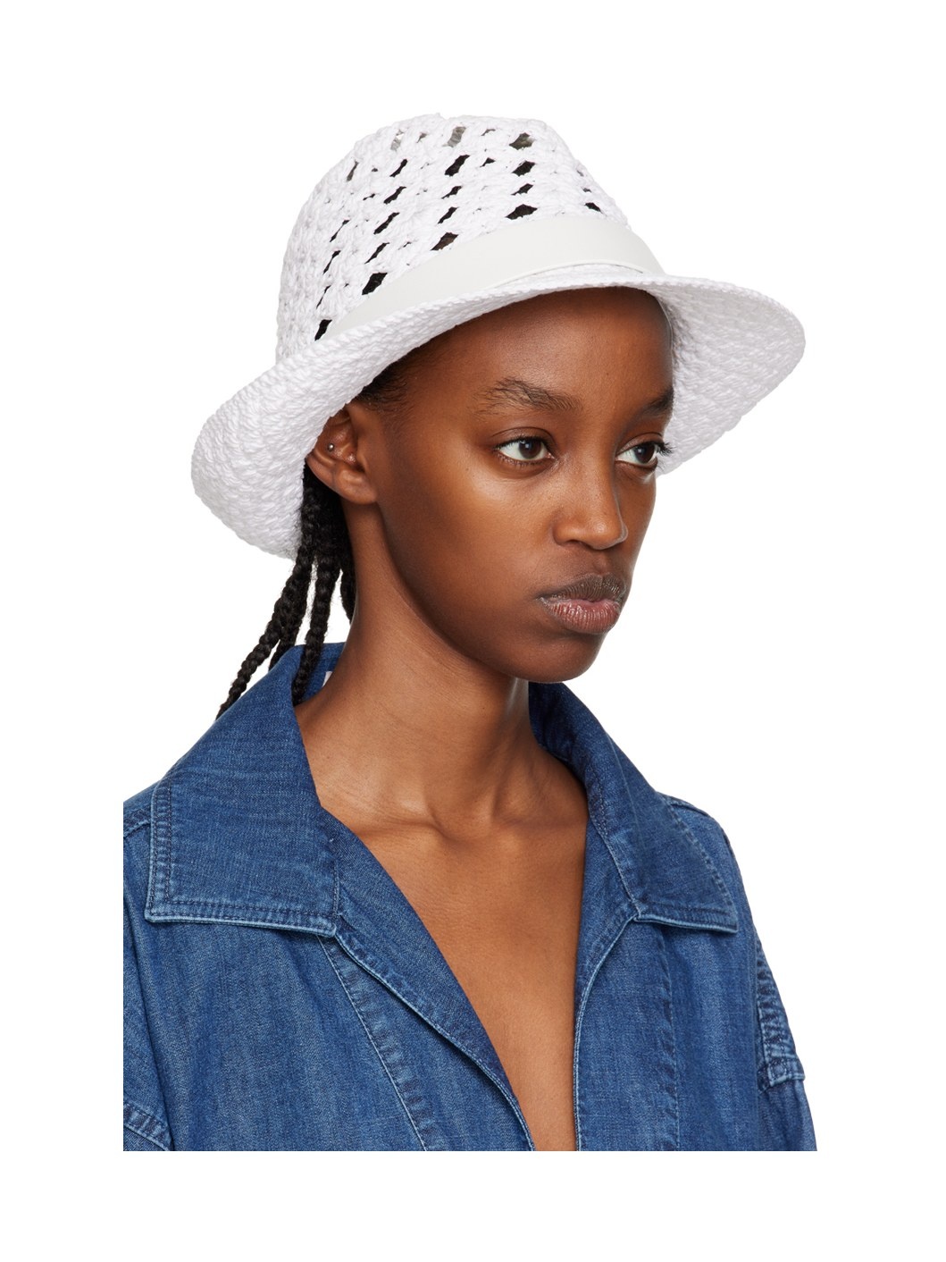 White VLogo Beach Hat - 2