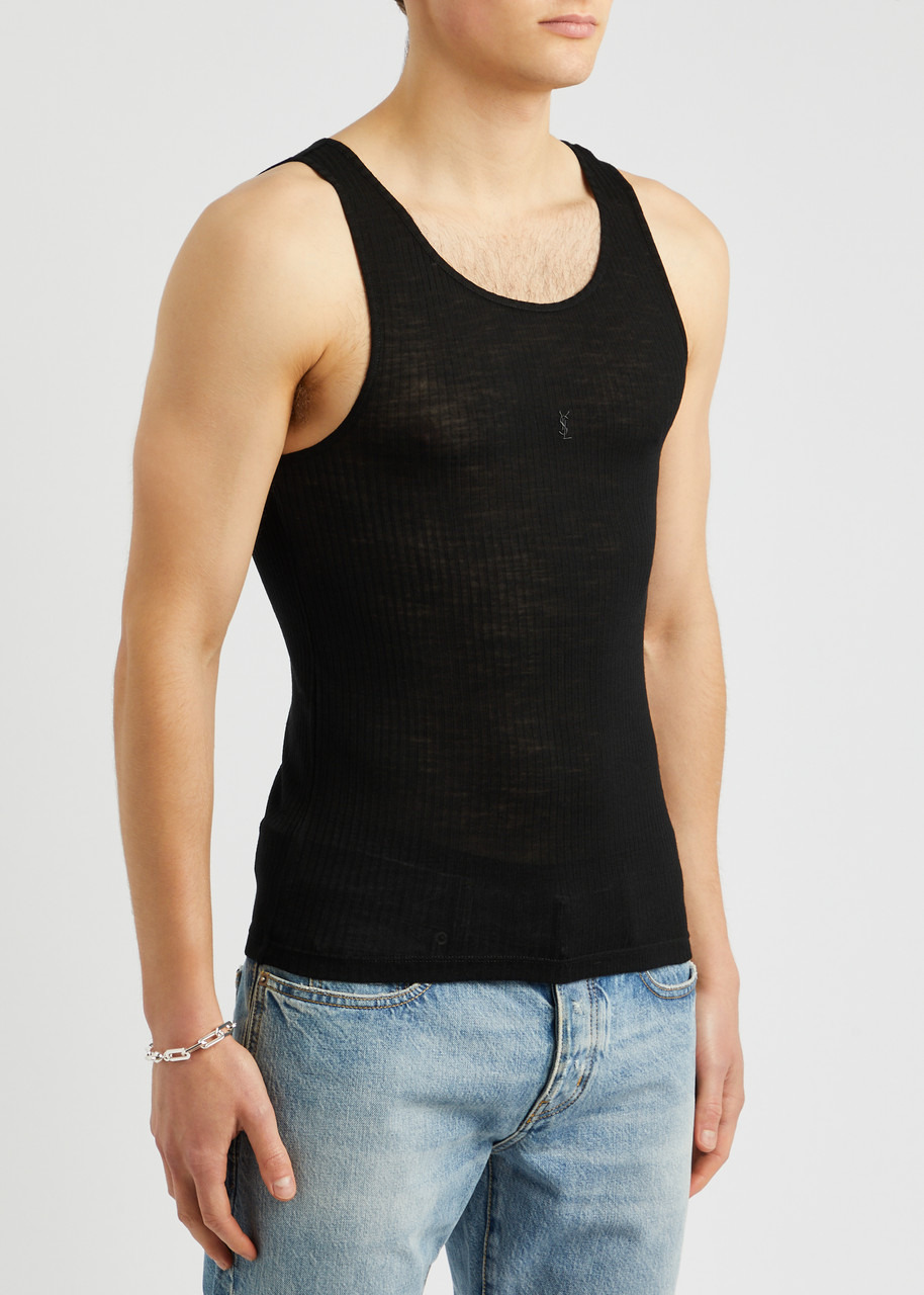 Leo logo-embroidered wool tank - 2