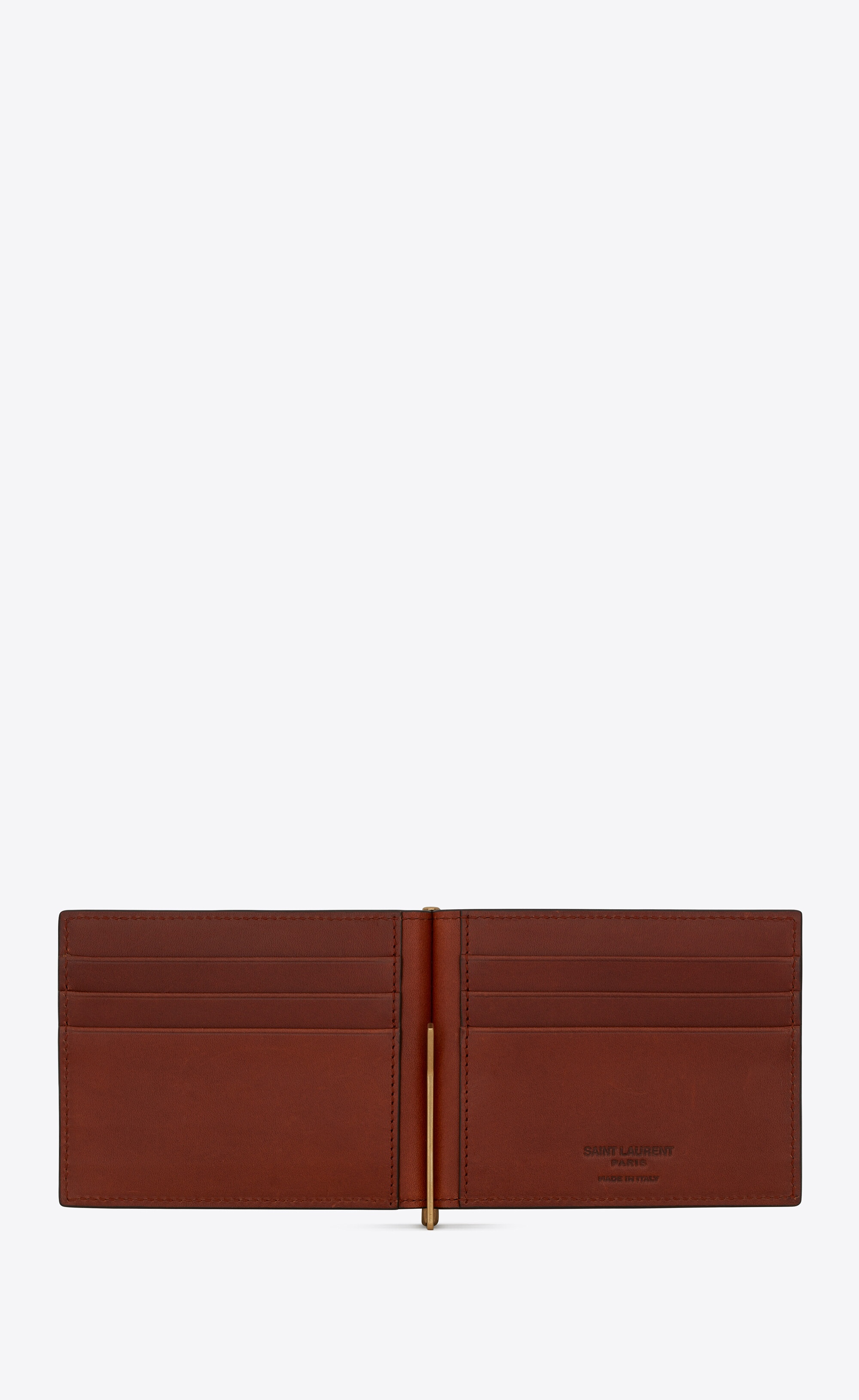 le monogramme bill clip wallet in saint laurent monogram canvas - 4