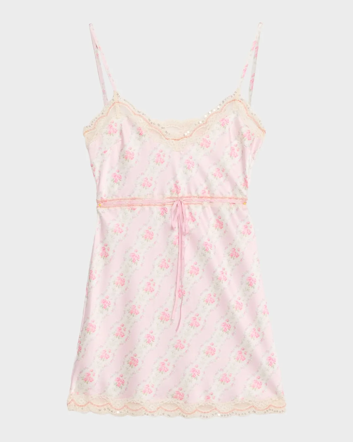 Nicoli Floral Satin Mini Dress - 1