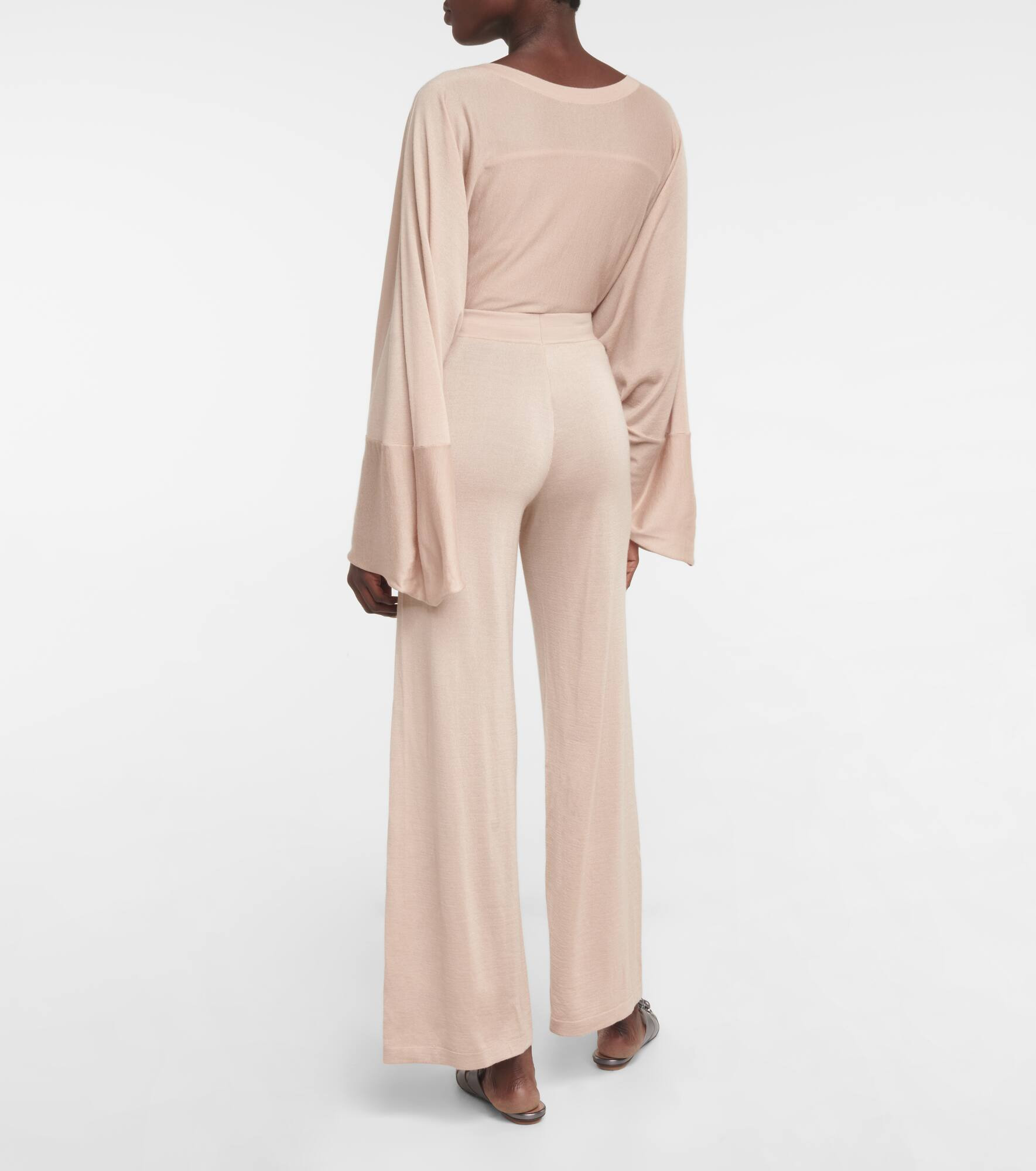 High-rise cashmere-blend pants - 3