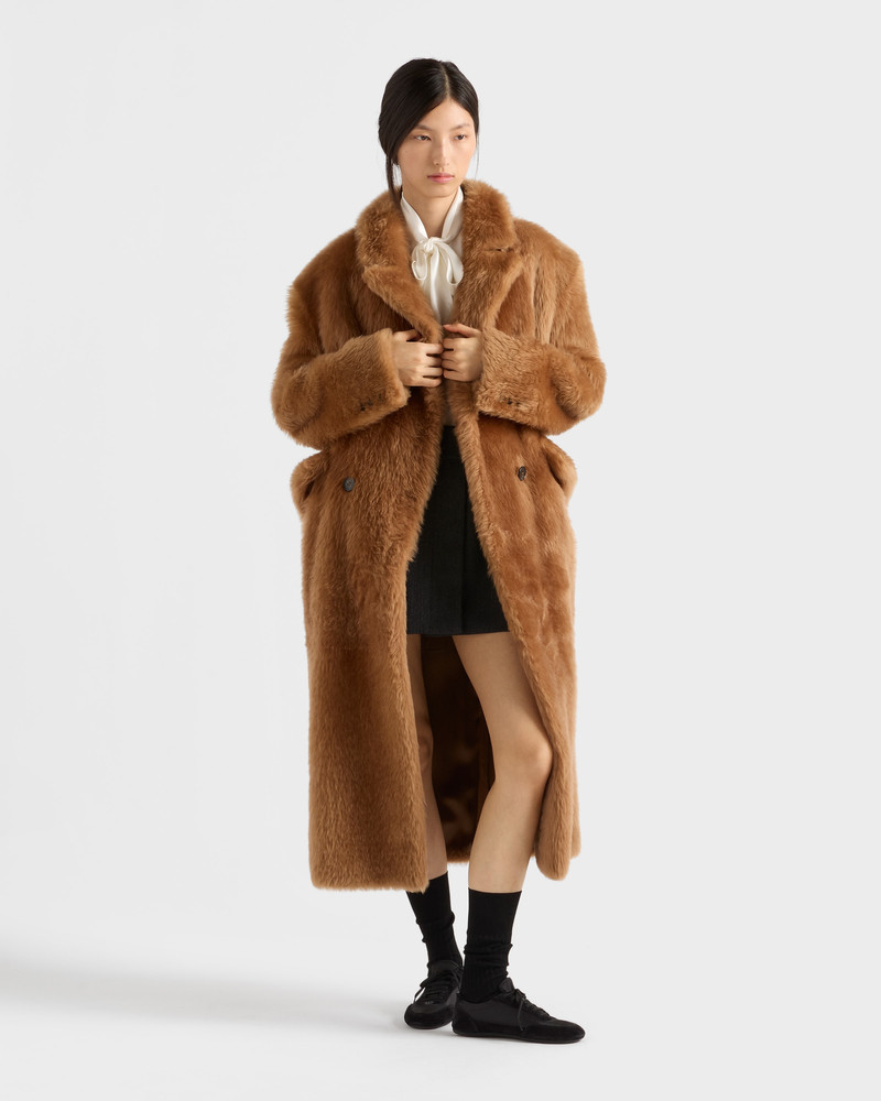 Prada Shearling double-breasted coat outlook