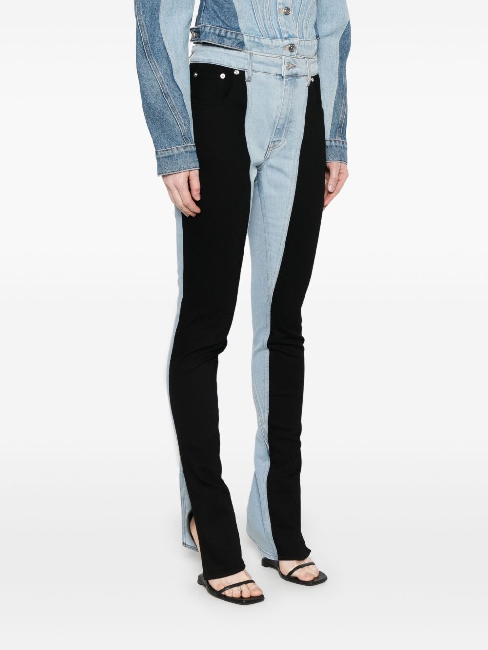 two-tone skinny jeans - 3