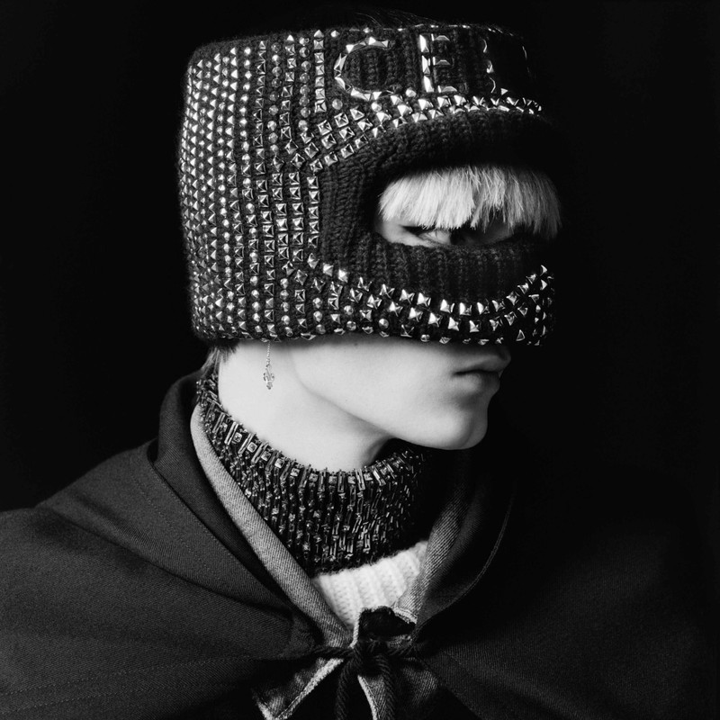 CELINE EMBROIDERED WOOL MASK WITH STUDS 6