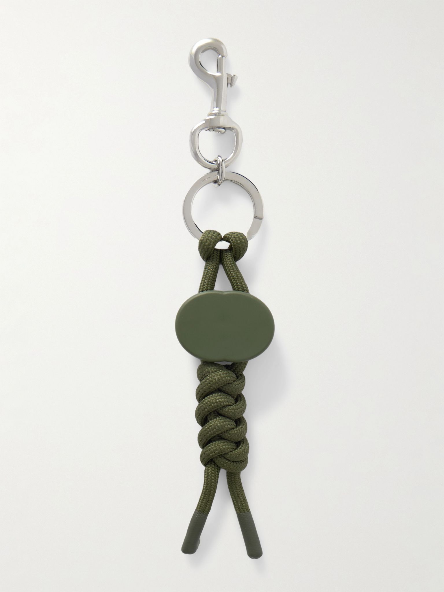 Silver-Tone, Rope and Leather Key Fob Green - 2