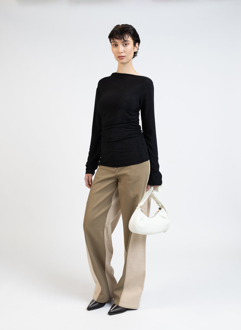 Draped Jersey Top/Black 3