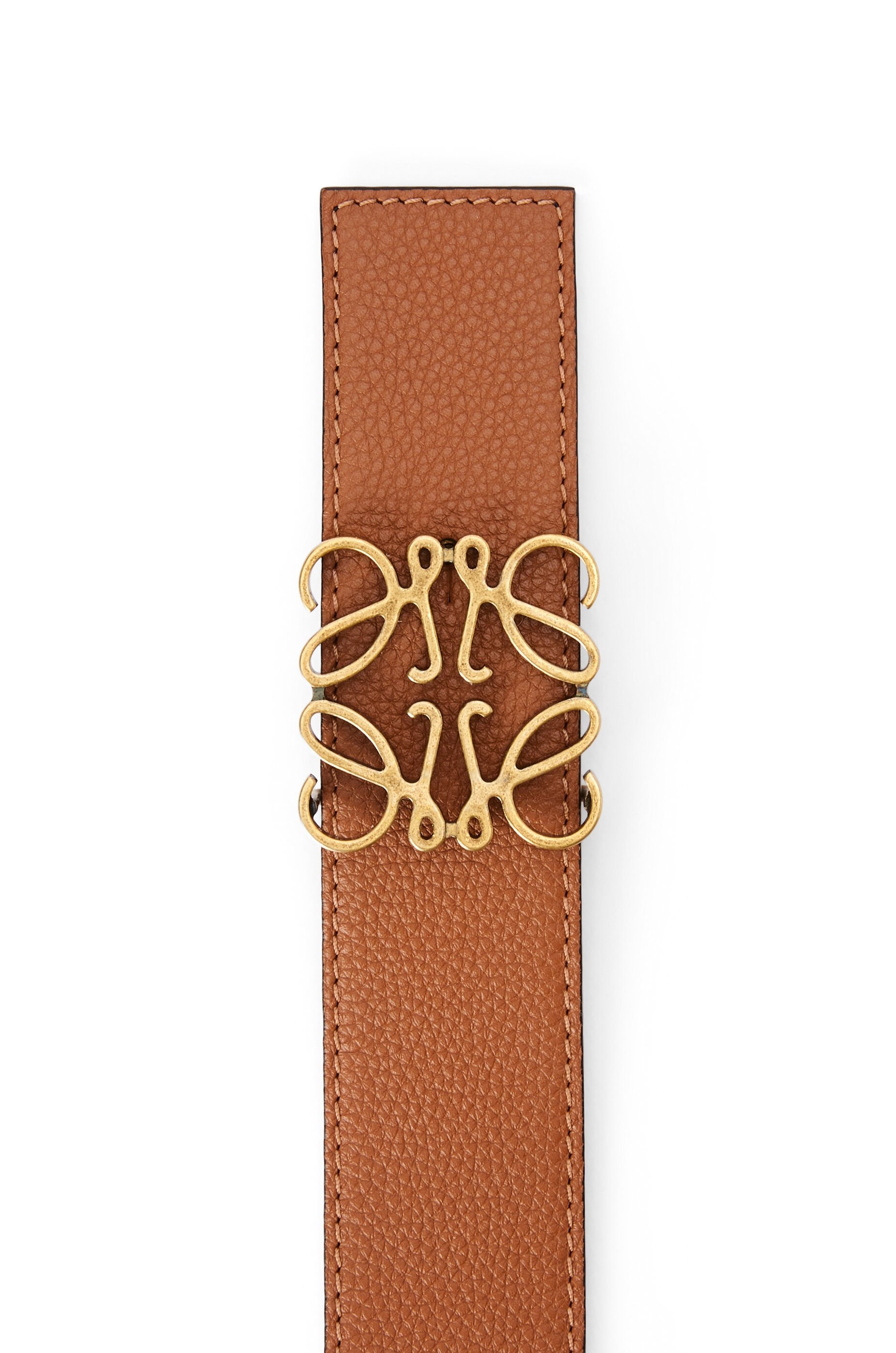 Reversible Anagram belt in soft grained calfskin and smooth calfskin - 3