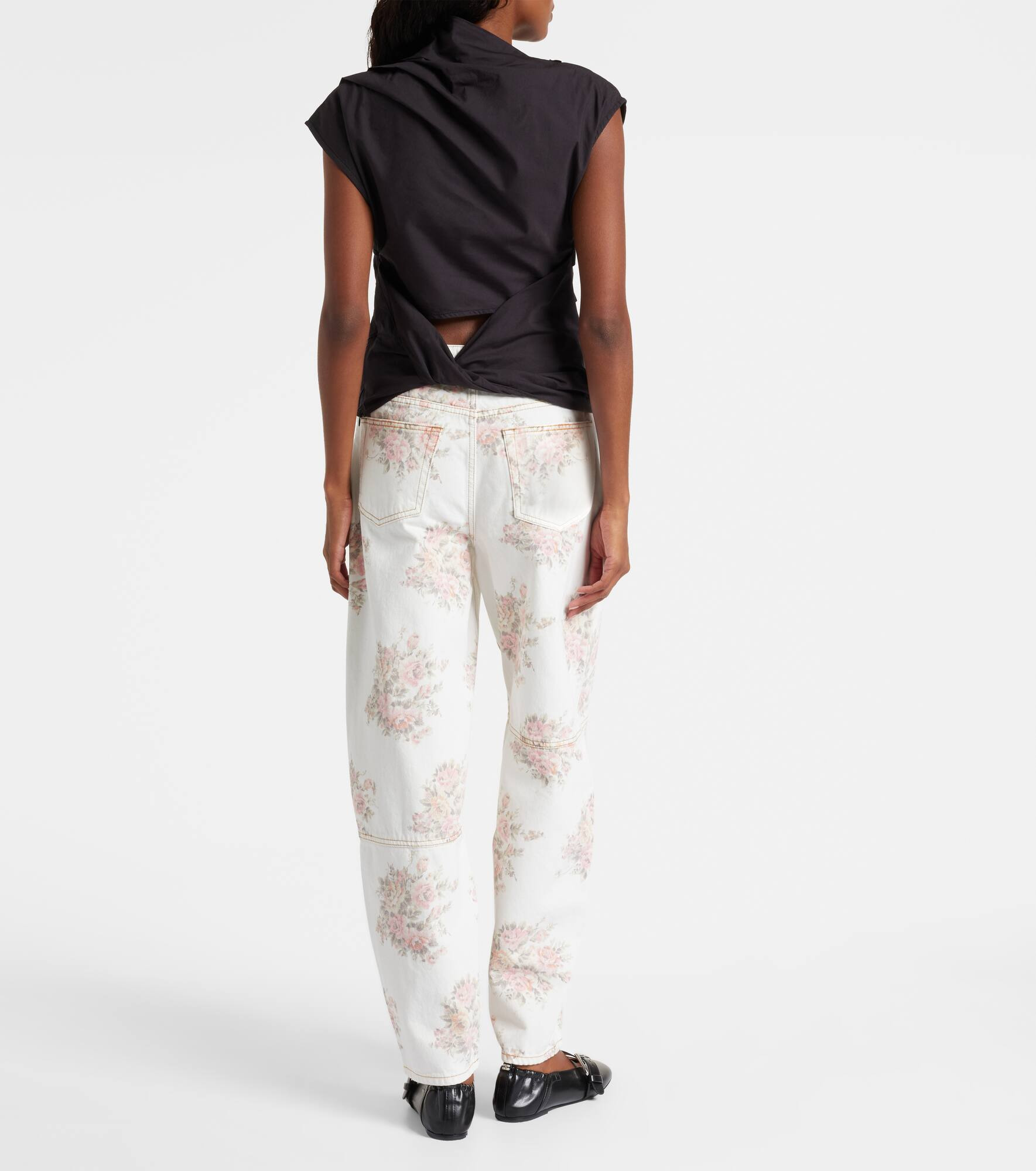Ruched cotton-blend top - 3