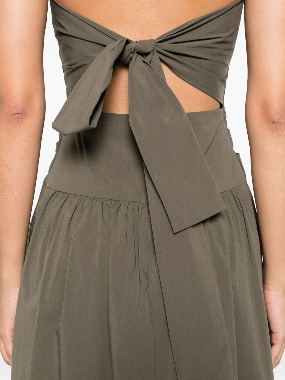 gathered-detail strapless midi dress - 5