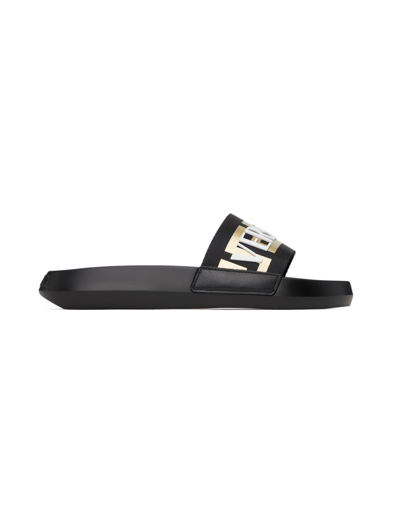 Black Webbing Slides - 1