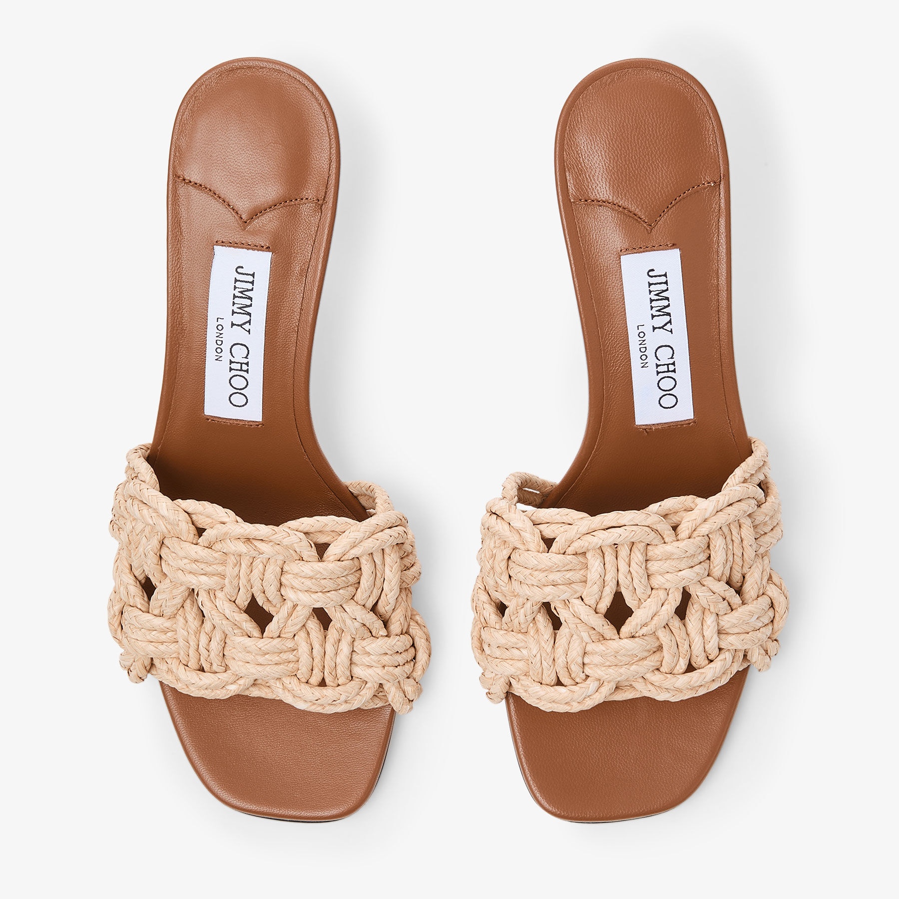 Chara 70
Tan Leather and Crochet Raffia Mule Sandal - 5