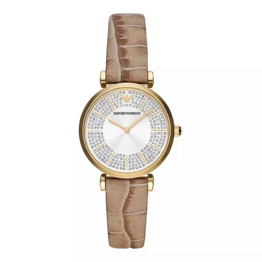 Emporio Armani Gianni T-Bar Quartz Silver Dial Ladies Watch AR11518 - 1