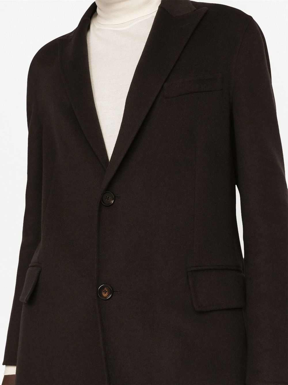 single-breasted cashmere coat - 5