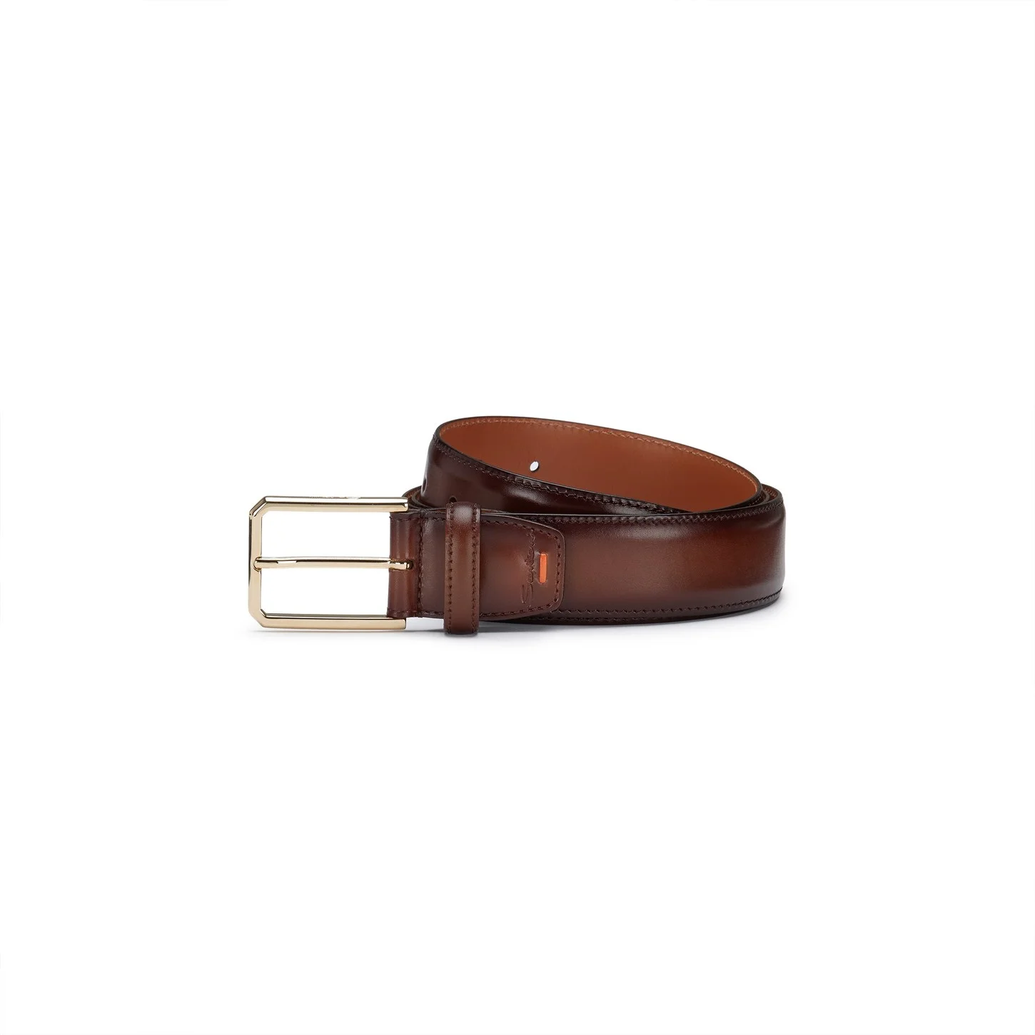 Brown leather adjustable belt - 1