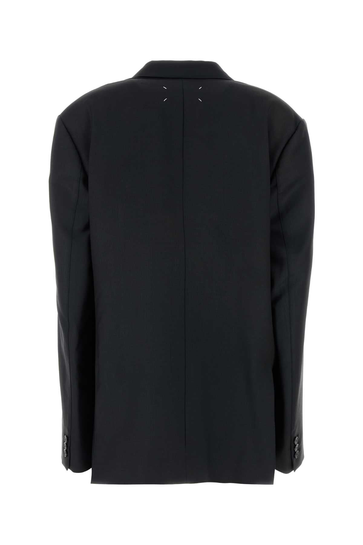 Maison Margiela Women Black Mohair Blend Oversize Blazer - 2