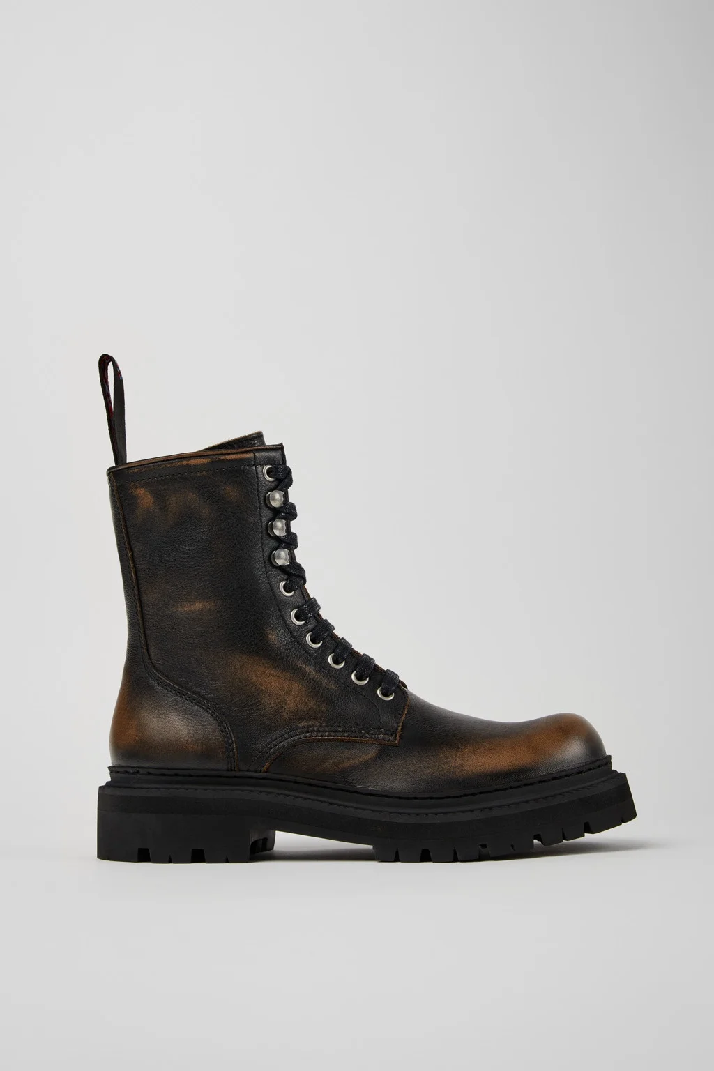 Three-Toned Brushed Leather Boots - 1