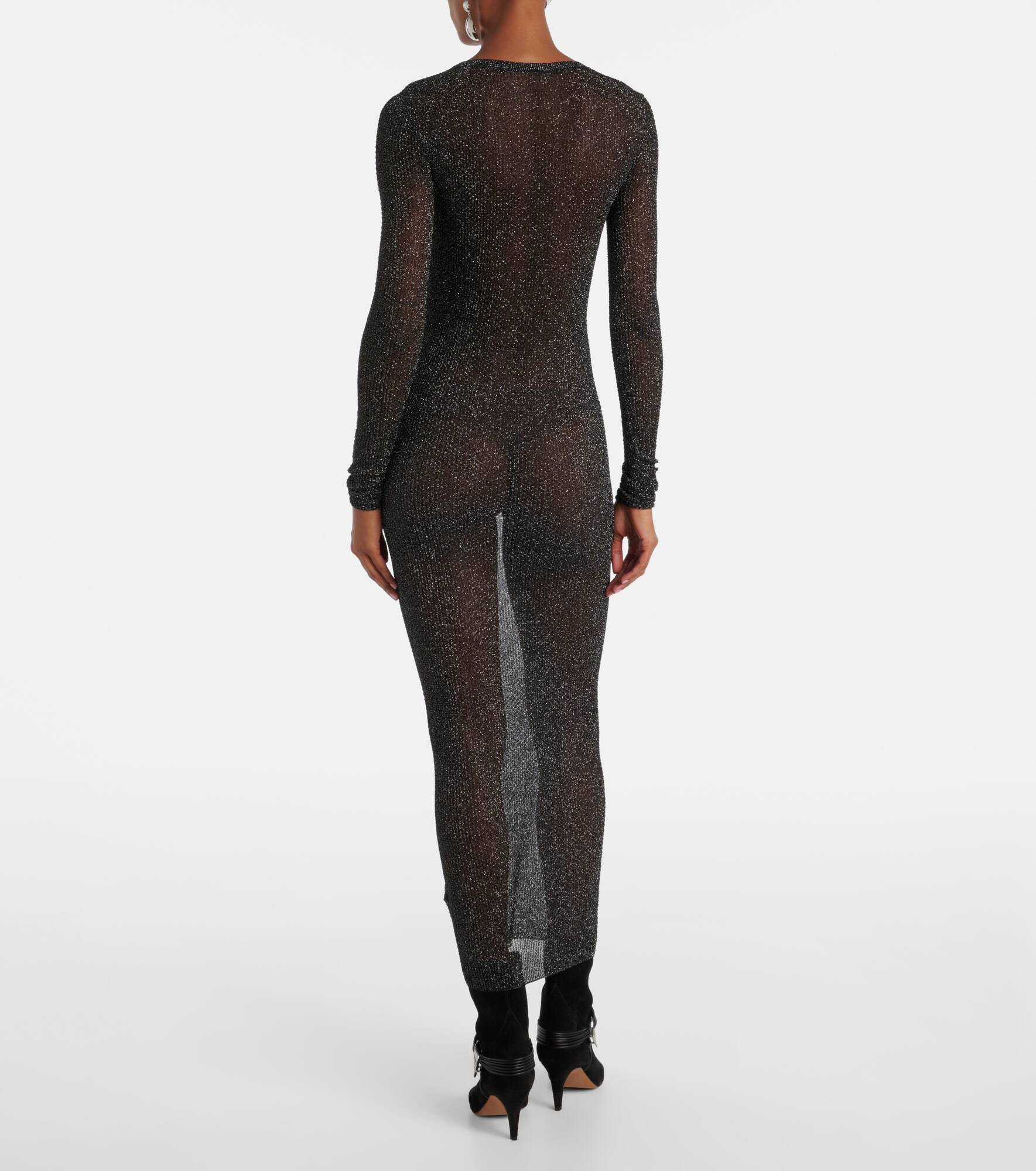 Fanelie knitted lamé maxi dress - 3