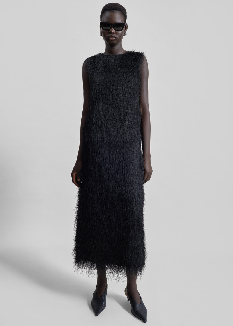 Loulou de Saison Tiwa Fringed Maxi Dress - Black 4