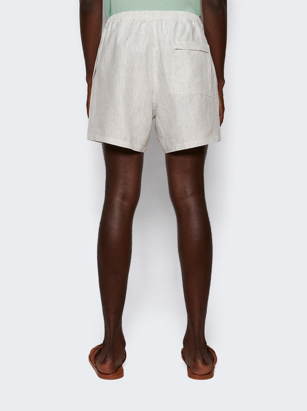 Bermuda Bay Linen Striped Shorts Off White - 5