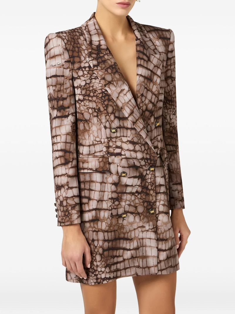 double-breasted alligator-print mini dress 4