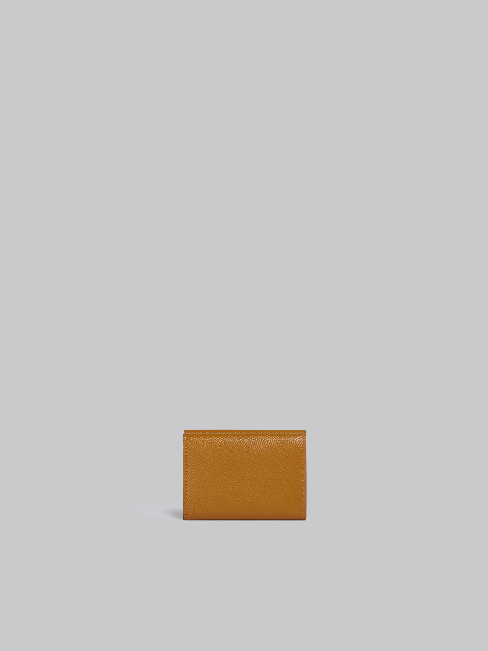 BROWN LILAC AND BLACK SAFFIANO LEATHER TRI-FOLD WALLET - 3
