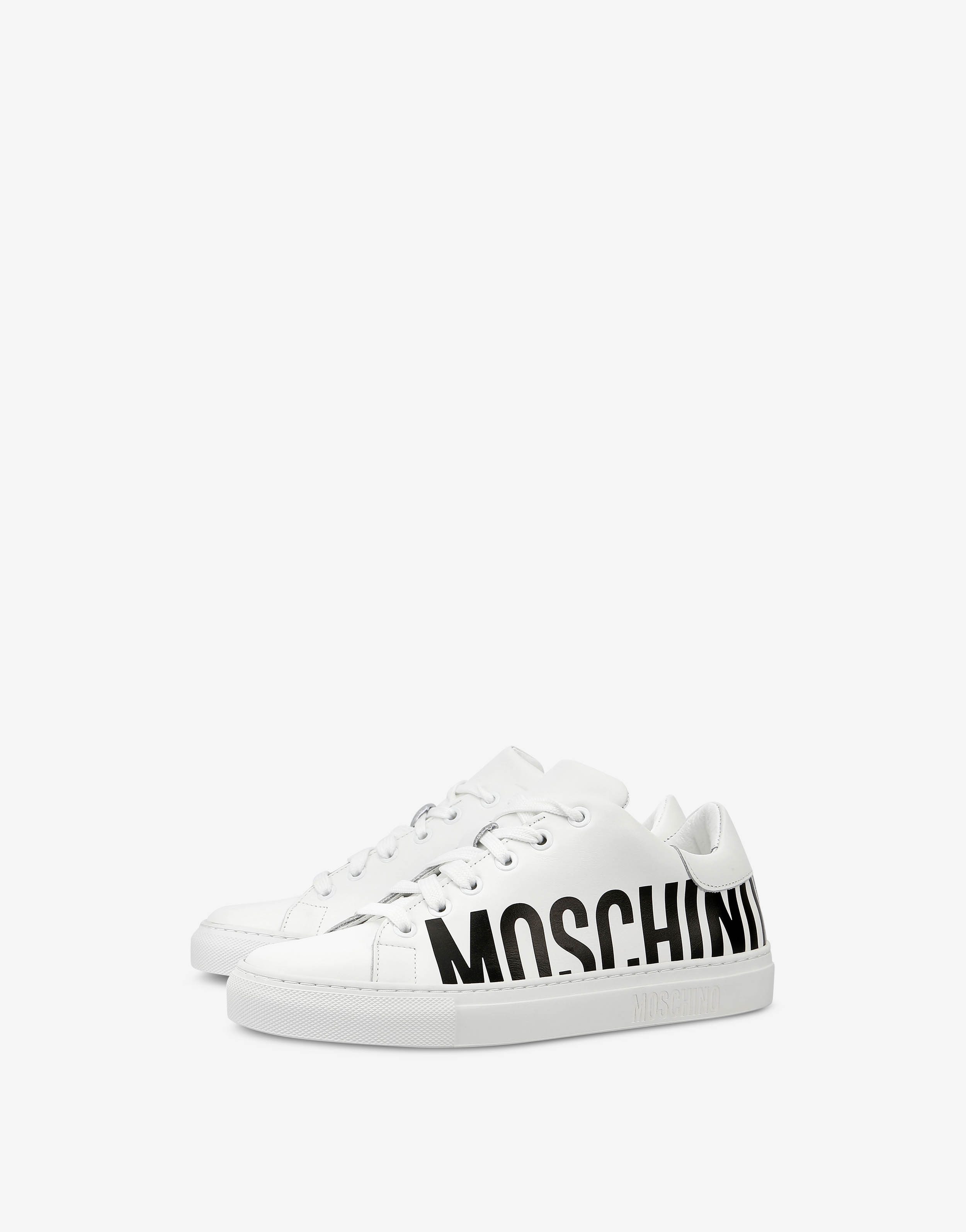 LEATHER SNEAKERS WITH LOGO - 1