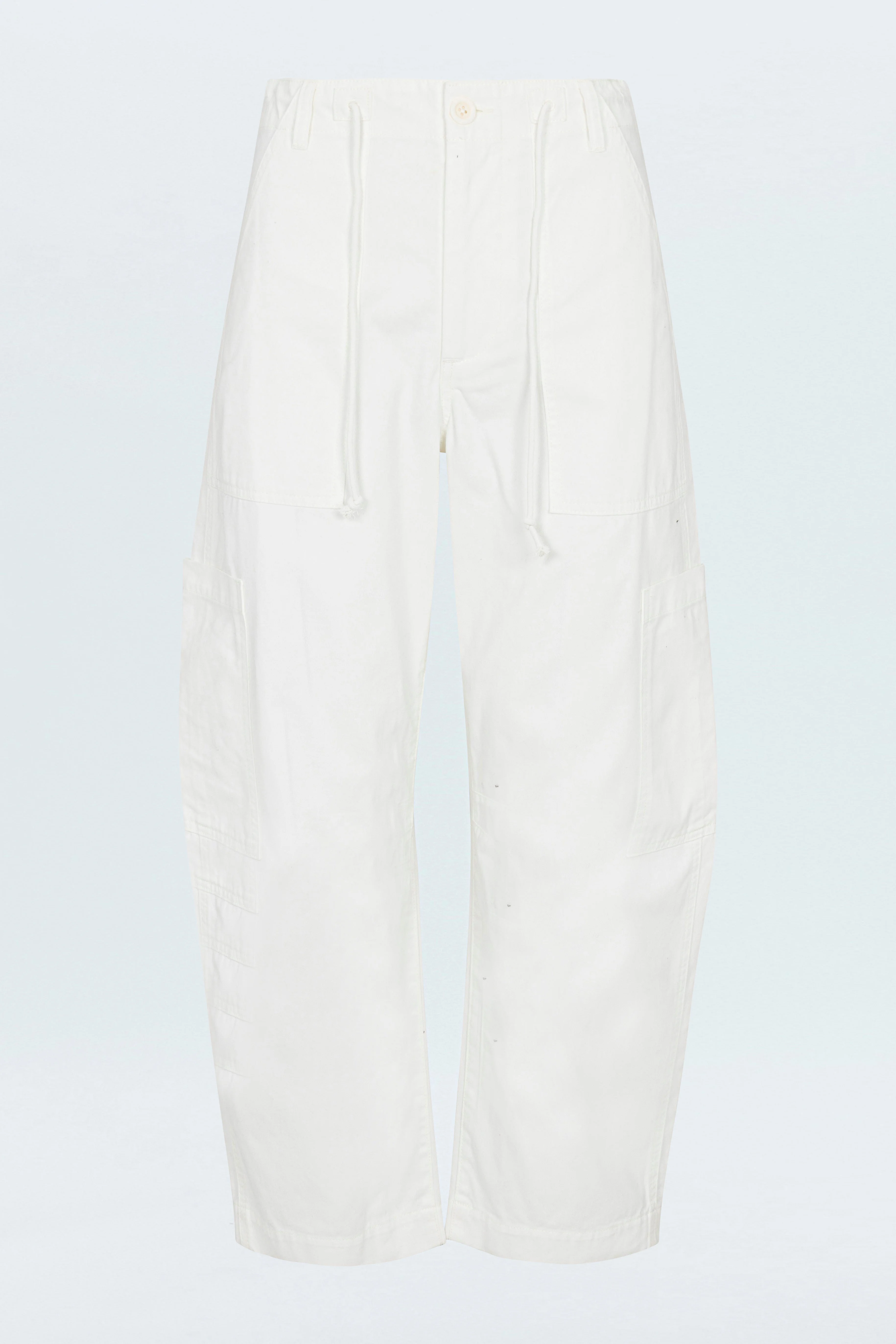 SABRINA CURVED UTILITY PANTS - WHITE - 1