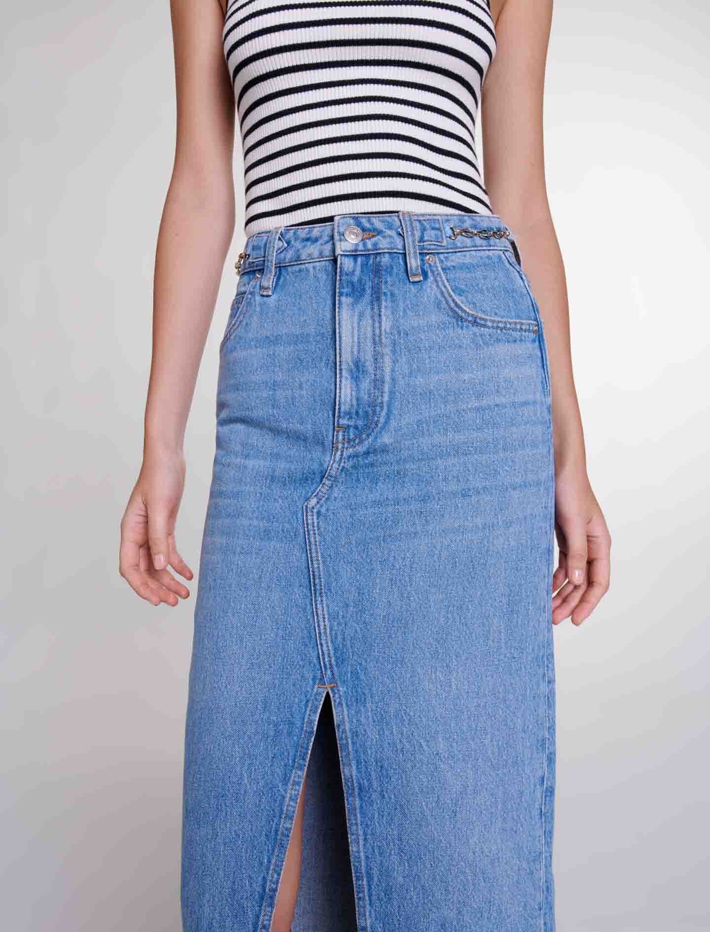 Long denim skirt - 6