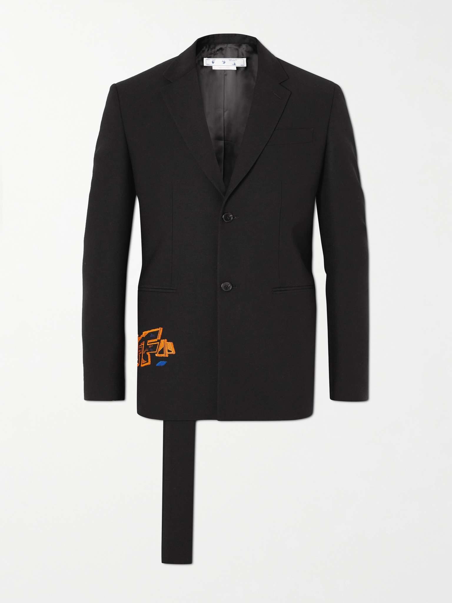 Graf Coupe' Strap Rel Embroidered Wool-Blend Suit Jacket - 1