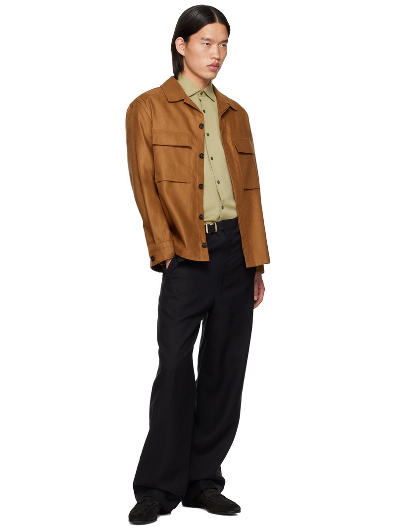 ZEGNA Black Belted Trousers outlook