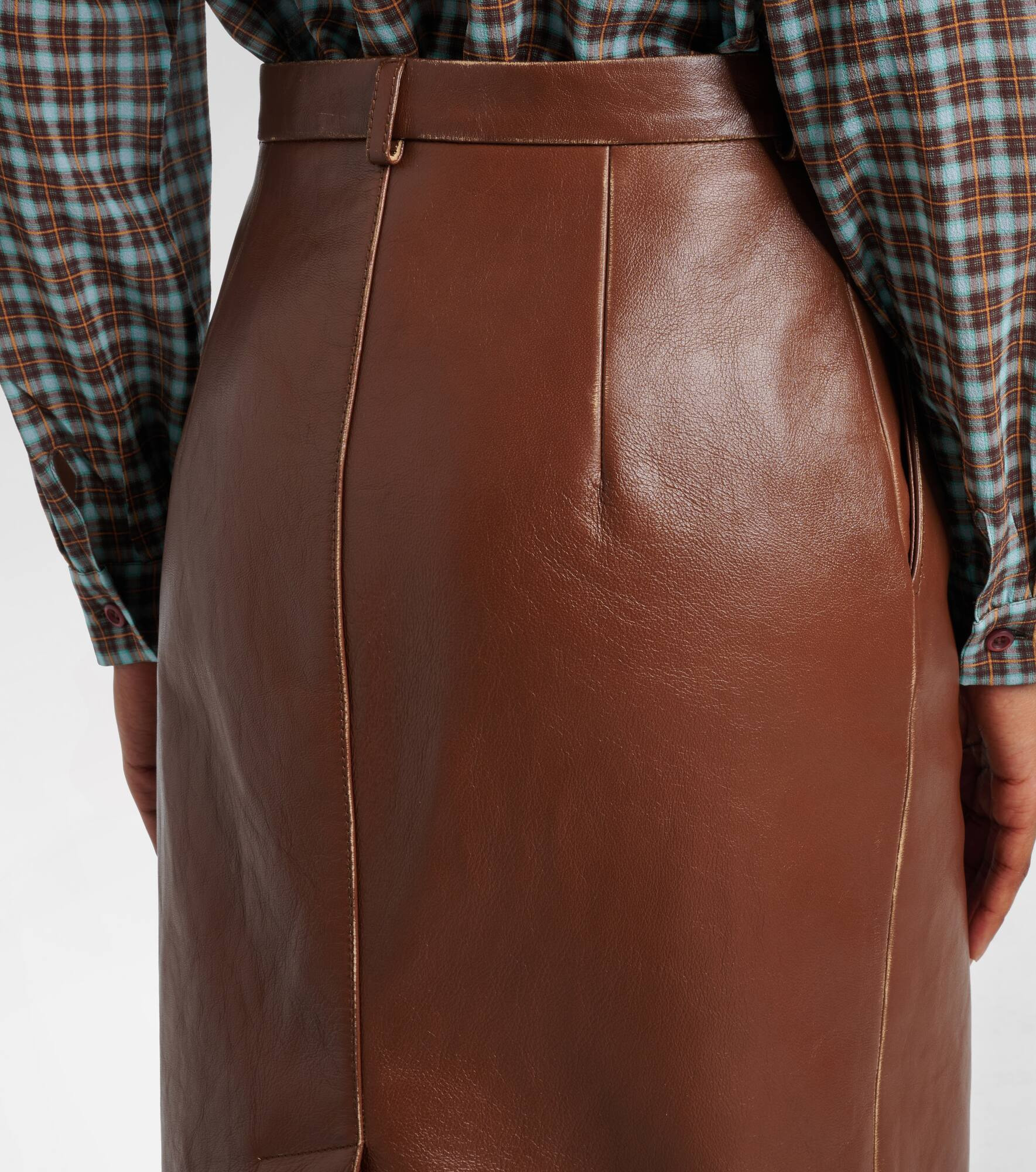 Leather pencil skirt - 5