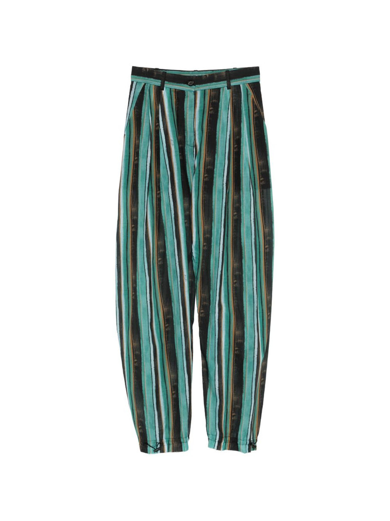 striped pleated straight trousers 1