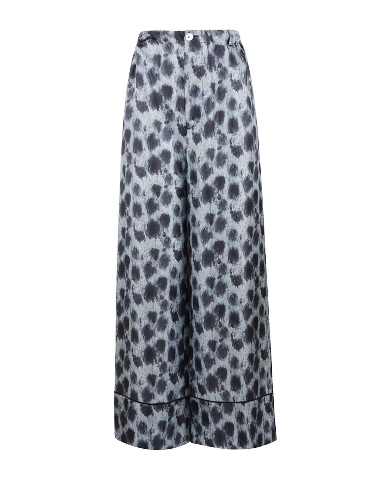 Abstract Printed Wide-leg Trousers - 1