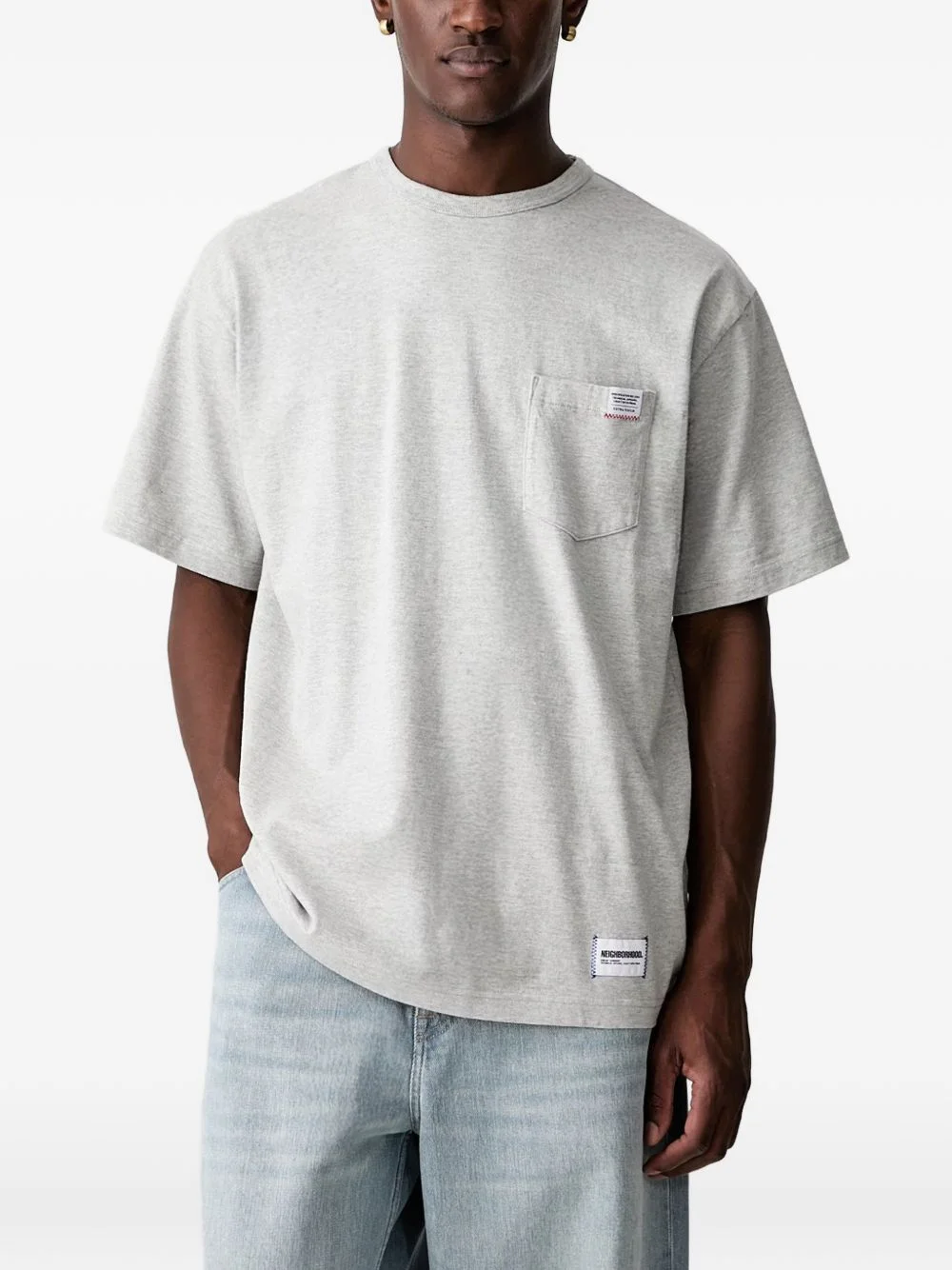 logo-patch pocket T-shirt - 1