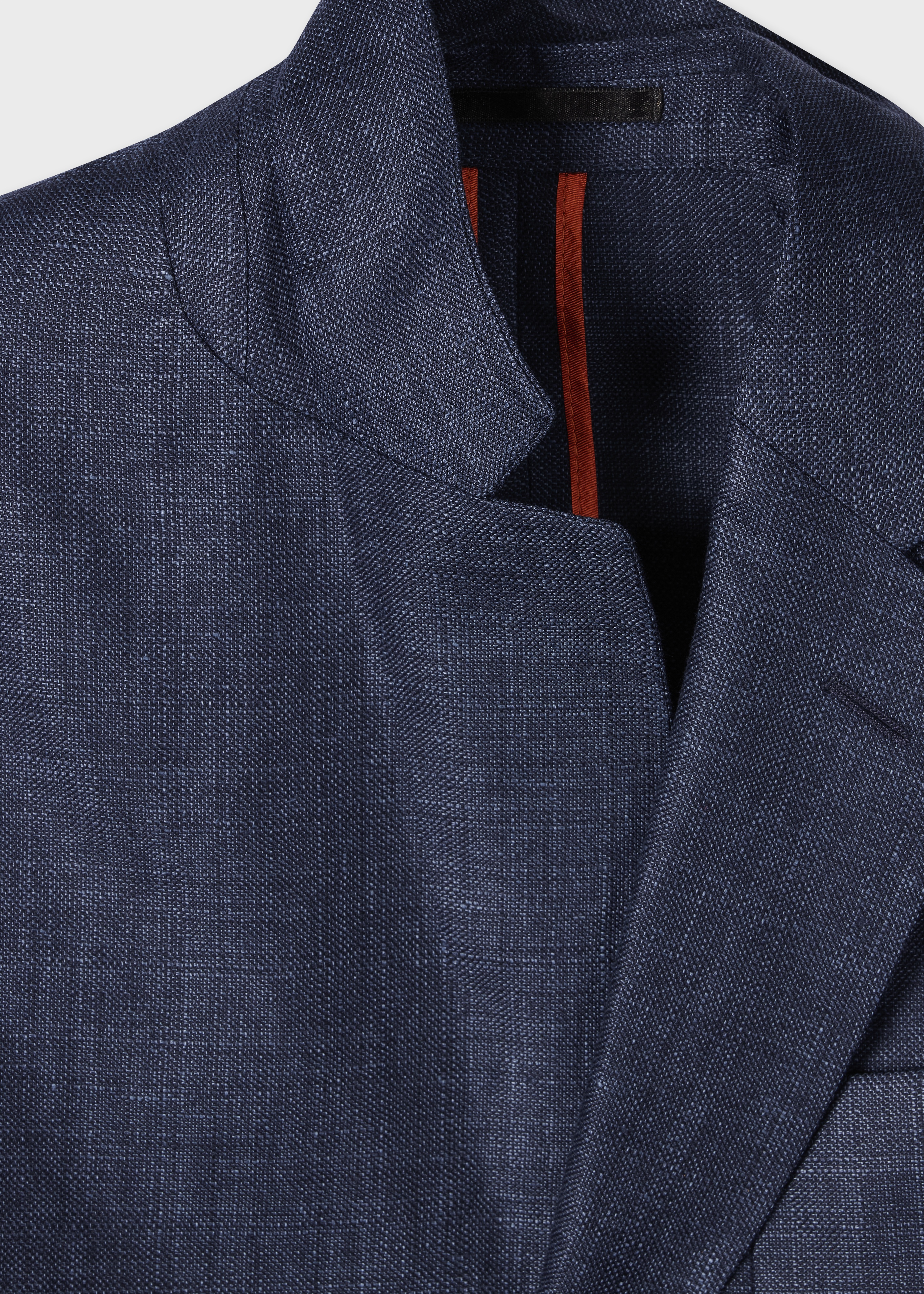 Navy Blue Wool-Linen Unlined Blazer - 2
