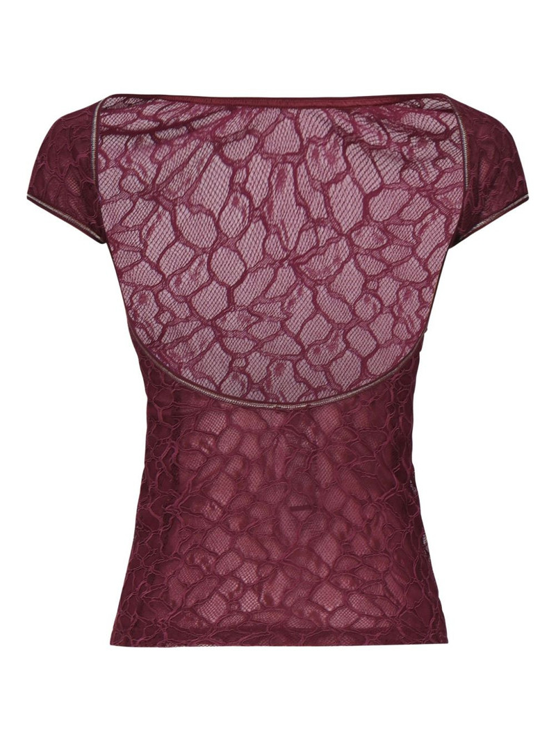 PINKO Cody lace-pattern T-shirt outlook