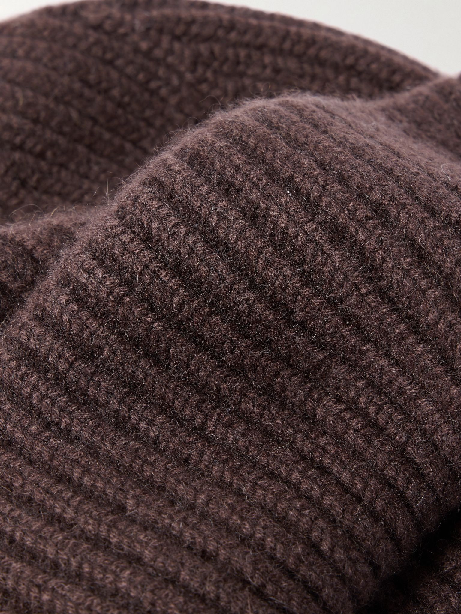 Ribbed cashmere beanie Brown - 3