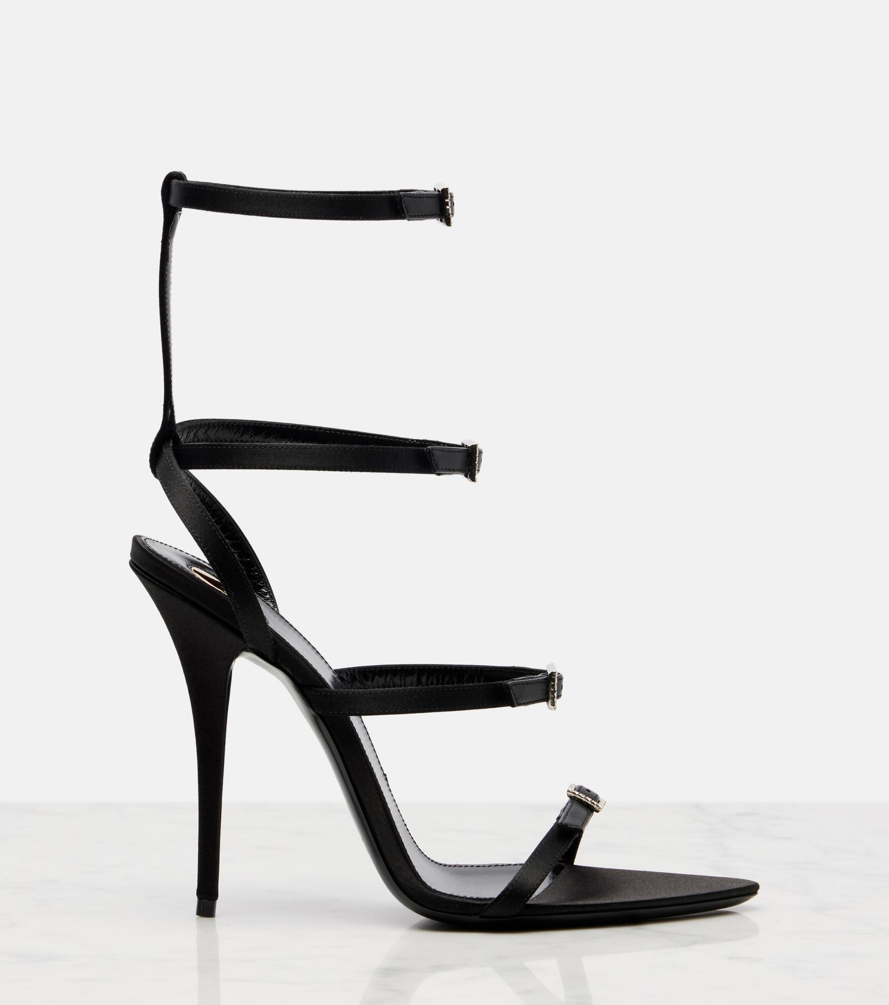 Nuit 110 crêpe satin sandals - 4