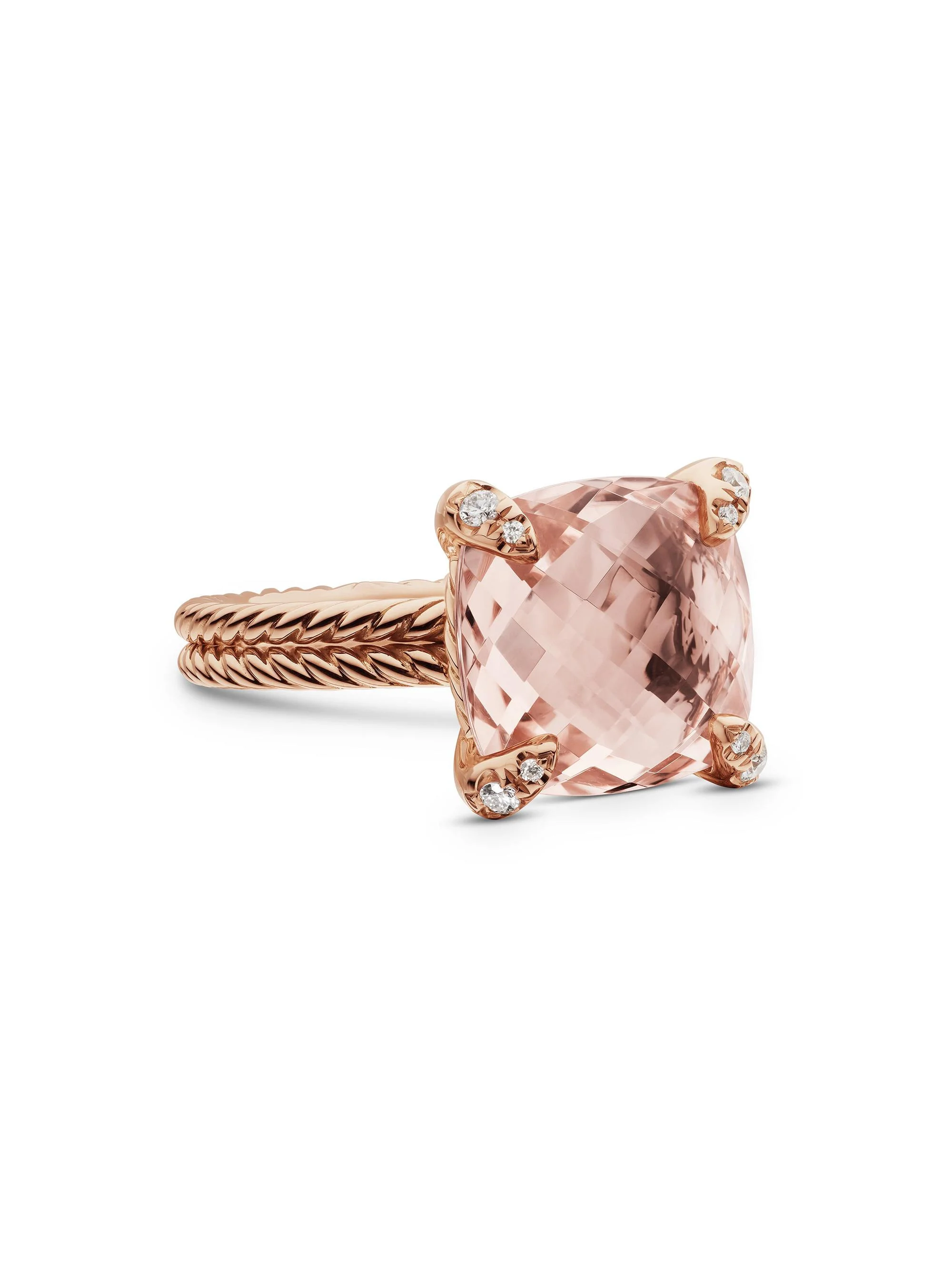 Women's Chatelaine Ring in 18K Rose Gold - Morganite - 1