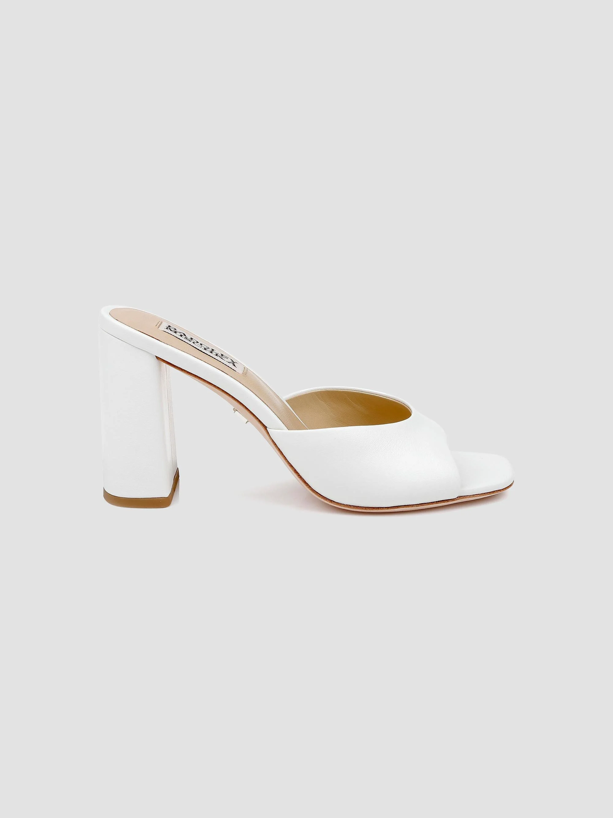Women's Cadence 85MM Leather Block-Heel Mules - White - 1