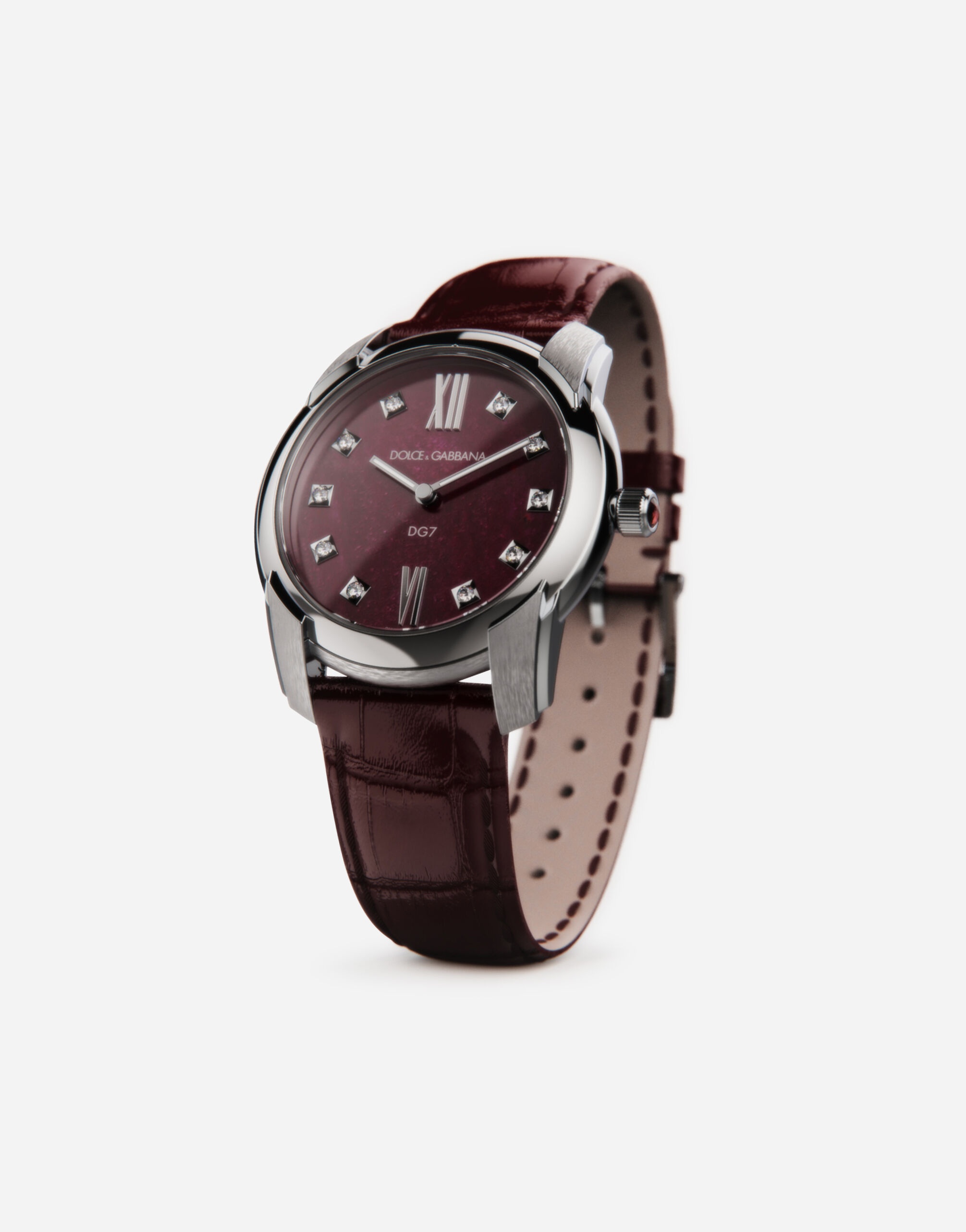 DG7 watch in steel with ruby and diamonds - 3